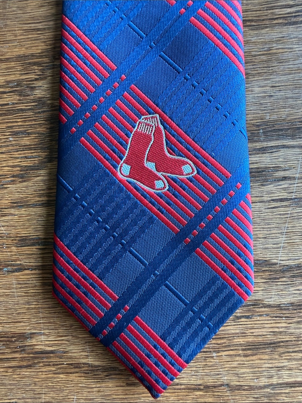 NWT MLB Red & Blue Plaid Boston Red Sox Tie